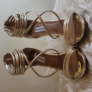 Steve Madden Gold Strappy Heel